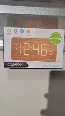 Capello CA-36 Dual Alarm Big Time Clock with USB-C and USB Charging Ports
